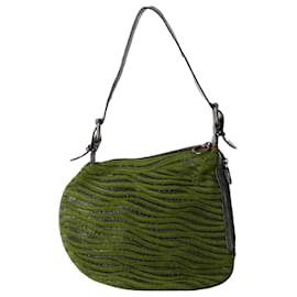Fendi-Fendi Wood Paneled Oyster Hobo Bag - '00s-Brown