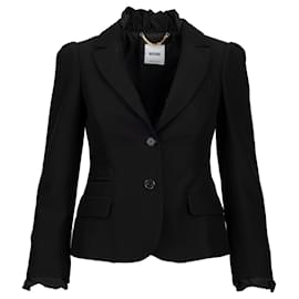 Moschino-Moschino Ruffled Trim Blazer - '00s-Black