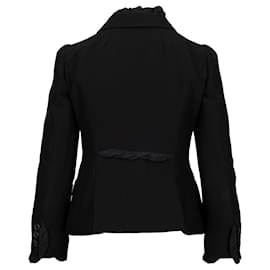 Moschino-Moschino Ruffled Trim Blazer - '00s-Black