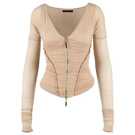 Gerüschtes Top von Roberto Cavalli - 2000er Braun Beige