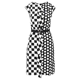 Louis Vuitton-Louis Vuitton Checker and Polka Dots Dress - '10s-White