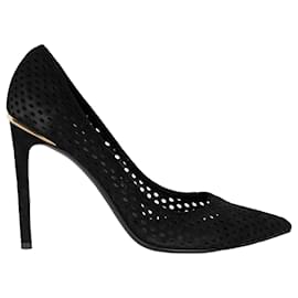 Louis Vuitton-Louis Vuitton Perforated Suede Eyeline Pumps - '10s-Black