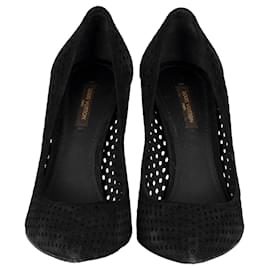 Louis Vuitton-Louis Vuitton Perforated Suede Eyeline Pumps - '10s-Black