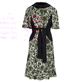 Louis Vuitton-Louis Vuitton Red Black Floral Printed Dress - '10s-Multiple colors