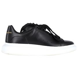 Alexander McQueen Oversized Sneakers in Black Leather  Black