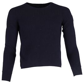 Pullover aus marineblauer Wolle mit gestricktem Logo-Patch von Canada Goose Blau Marineblau