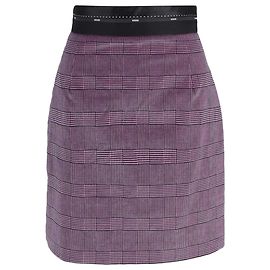 Saia mini A-line em lã rosa xadrez Príncipe de Gales MSGM Outro