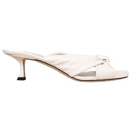 Jimmy Choo Avenue 50 Knotted Mules - '20s White Cream