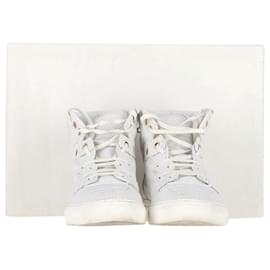 Balenciaga-Balenciaga Perforated High-Top Sneakers in White Leather-White