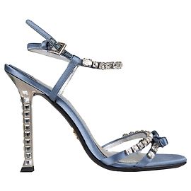 Sandali in satin decorati con cristalli Prada - '10s Blu