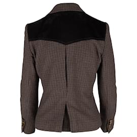 Dolce & Gabbana-Dolce & Gabbana Houndstooth Wool and Corduroy Jacket - '10s-Brown