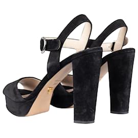 Prada-Prada Suede Open-toe Heels - '10s-Black