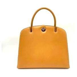 Hermès-Hermes Dalvy MM Brown Leather Handbag-Brown