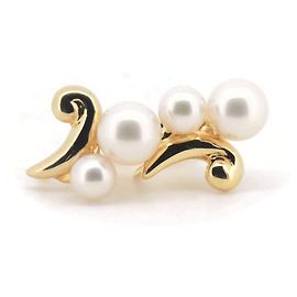 Pendientes de perlas Tasaki Au750 Dorado