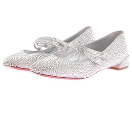 Christian Louboutin-Ballerines Christian Louboutin T.EU 37.5 Cuir-Argenté