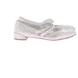 Christian Louboutin-Ballerines Christian Louboutin T.EU 37.5 Cuir-Argenté