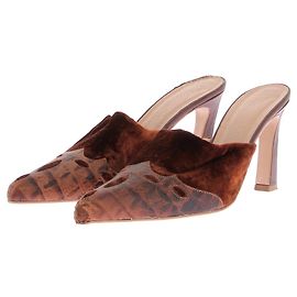 Autre Marque Mule e zoccoli western T.EU 38 in suede Marrone