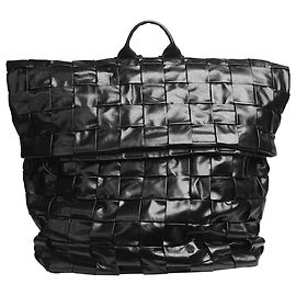 Bottega Veneta Black woven leather backpack Black