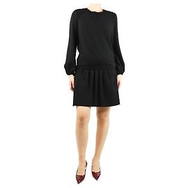 Isabel Marant Schwarzes Midi-Kleid mit langen Ärmeln - Größe UK 12 Schwarz