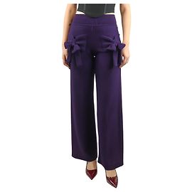 Sonia Rykiel Strickhose mit lila Schleifendetail - Größe UK 8 Lila