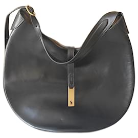 Ralph Lauren-Polo ID Calfskin Large Shoulder Bag-Black