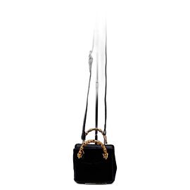 Sac à bandoulière en daim Gucci Small Bamboo Noir