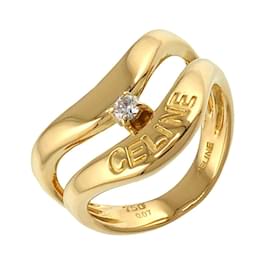 Céline-Celine 18K Yellow Gold Diamond Band Ring-Other