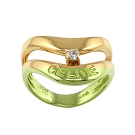 Céline-Celine 18K Yellow Gold Diamond Band Ring-Other