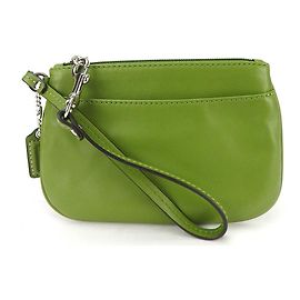 Grüne Lederpouch USED COACH Grün