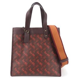 Coach Tote Bag 89143 Coated Canvas Leather Red