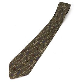 Corbata de seda Salvatore Ferragamo caqui Caqui