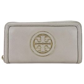 Portafoglio lungo in pelle Tory Burch Grigio