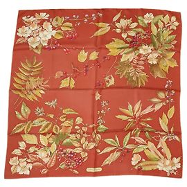 Bufanda de seda de otoño Salvatore Ferragamo Multicolor Naranja