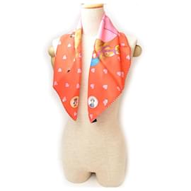 Hermès-Hermes Silk Scarf Heart Red/Pink-Other