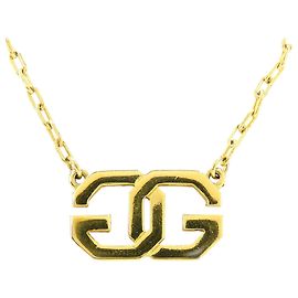 Givenchy Metal Necklace Gold Logo Golden