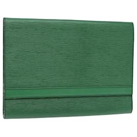 Louis Vuitton-LOUIS VUITTON Epi Document Case Clutch Bag Green LV Auth 90149-Green