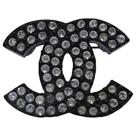 Chanel-CHANEL Stone Brooch metal Silver CC Auth 89004-Silvery