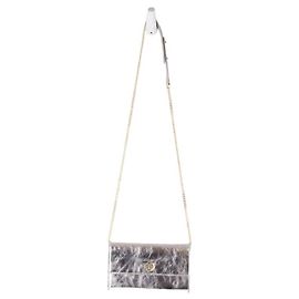 Maje Bolsa de ombro de couro Prata