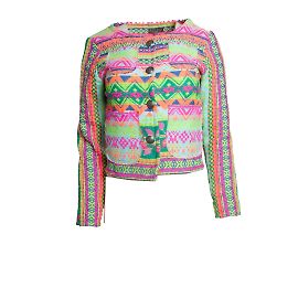 Autre Marque Freut mich, multineon ethnische gewebte Jacke Mehrfarben