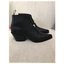 DIOR  Ankle boots T.EU 38 Leather Black