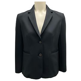 The Row Black Two-Button Scuba Blazer Black