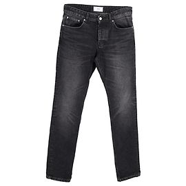 Jeans rectos de denim negro de algodón Ami Negro