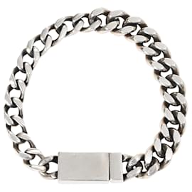 Saint Laurent-Saint Laurent Engraved-Logo Chain-Link Bracelet in Silver Brass-Silvery,Metallic