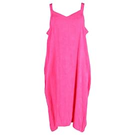 Balenciaga-Balenciaga Oversized Logo Floral Jacquard Midi Slip Dress in Pink Viscose-Pink