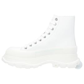 Alexander Mcqueen-Alexander McQueen Tread Slick Boots 'White Graffiti'-White