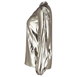 Lanvin-Lanvin Teardrop Lamé Blouse in Gold Silk-Golden,Metallic