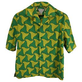Chemise de bowling imprimée Bottega Veneta en nylon vert Autre