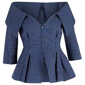 Fendi-Fendi Off-The-Shoulder Jacket in Blue Cotton-Other
