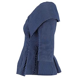 Fendi-Fendi Off-The-Shoulder Jacket in Blue Cotton-Other