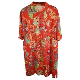 Abito camicia con stampa floreale Etro in cotone arancione Arancione